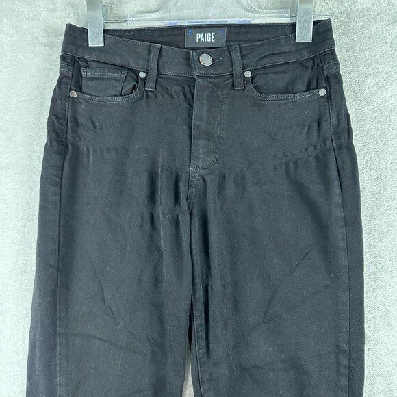 Paige Hoxton Ultra Skinny Jeans Womens Size 25 Mid Rise Dark Wash Black - Picture 3 of 12